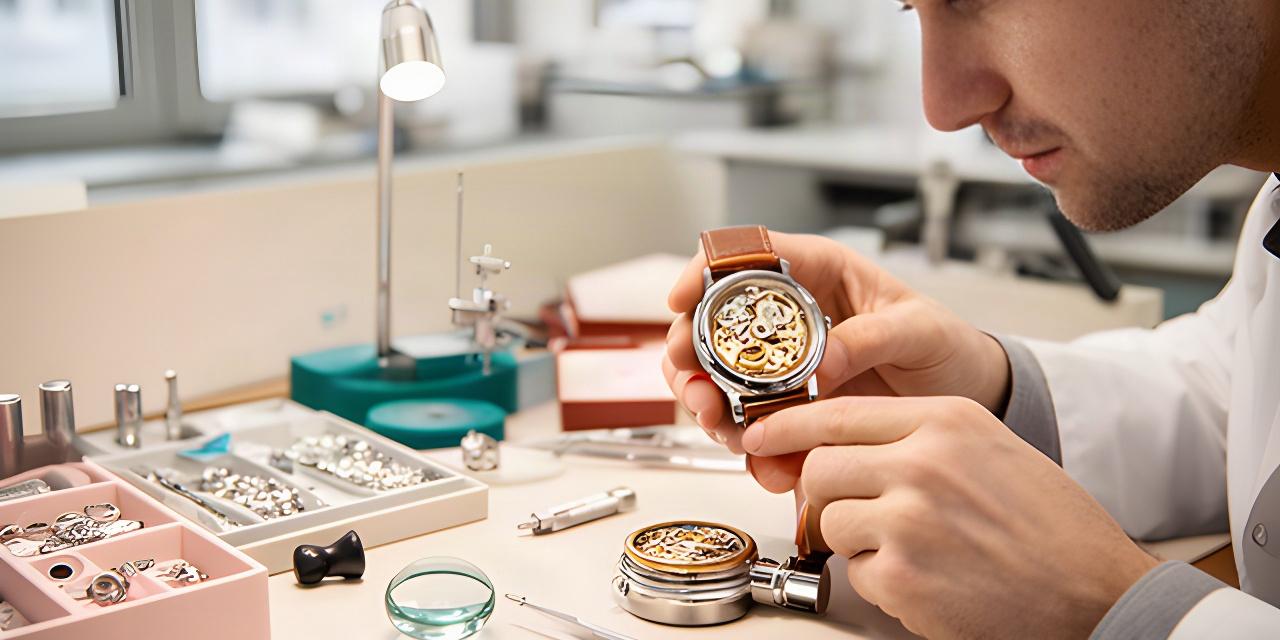 Uhrmacher prüft ein mechanisches Uhrwerk an einem hellen Arbeitstisch im Atelier in Zürich